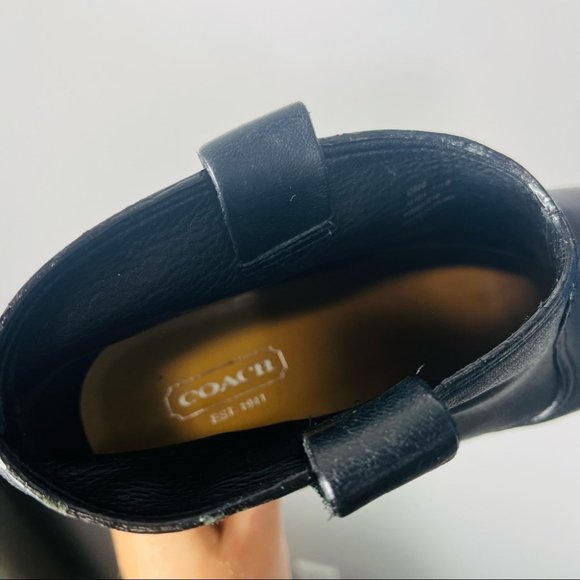 COACH Aliza black booties size 7.5 leather - Picture 8 of 10